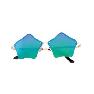 Blue & Gold Star Shape Sunglasses